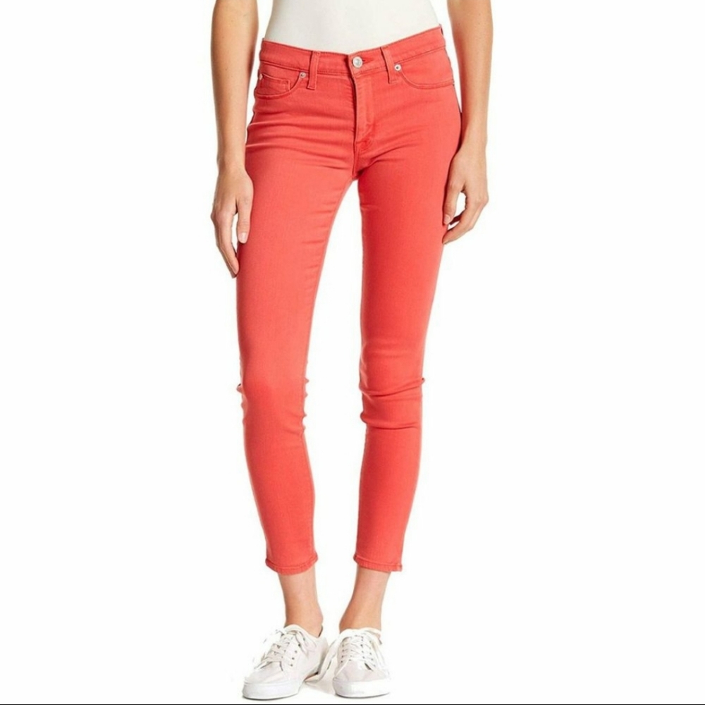 HUDSON Krista Ankle Super Skinny Jeans Currant Red sz 29 Women's Colored Denim